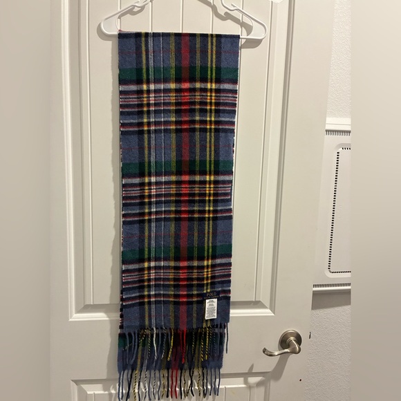 Polo by Ralph Lauren Blue and Red Plaid Scarf - Picture 4 of 4